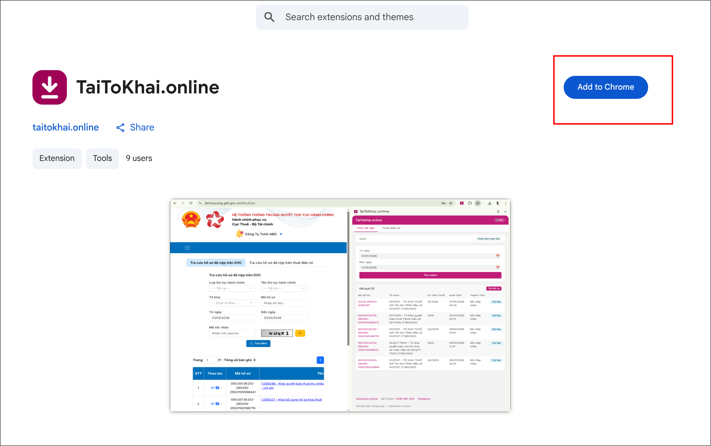 Thêm vào Chrome
